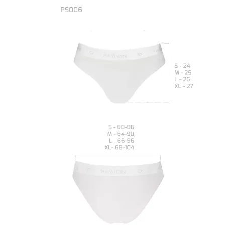 Трусики с прозрачной вставкой Passion PS006 PANTIES M, белые