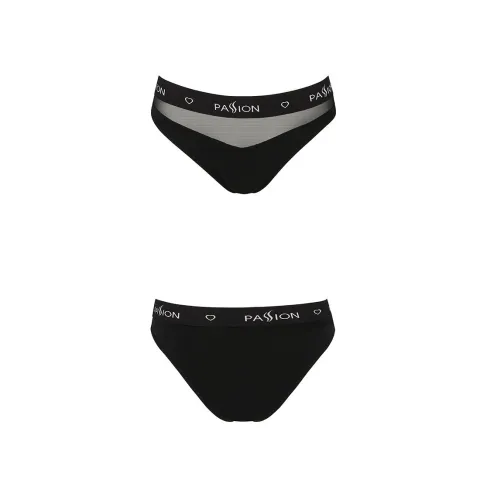 Трусики с прозрачной вставкой Passion PS006 PANTIES S, черные
