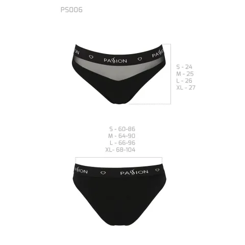 Трусики с прозрачной вставкой Passion PS006 PANTIES S, черные