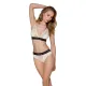 Трусики с широкой резинкой и кружевом Passion PS001 PANTIES L, экрю