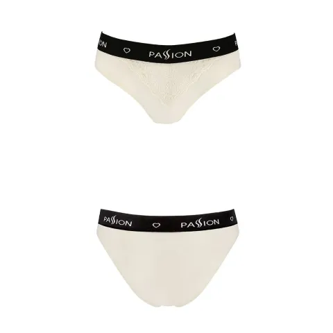 Трусики с широкой резинкой и кружевом Passion PS001 PANTIES L, экрю