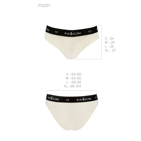 Трусики с широкой резинкой и кружевом Passion PS001 PANTIES L, экрю