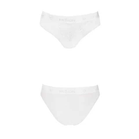 Трусики с широкой резинкой и кружевом Passion PS001 PANTIES L, белые