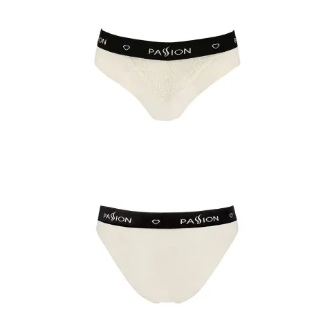 Трусики з широкою гумкою і мереживом Passion PS001 PANTIES M, ecru