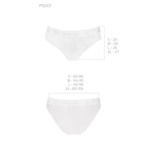 Трусики з широкою гумкою і мереживом Passion PS001 PANTIES S, white