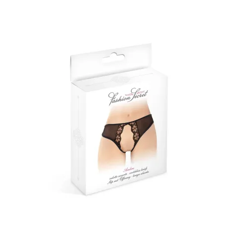 Трусики с открытым дизайном Fashion Secret Ambre Black, сетка