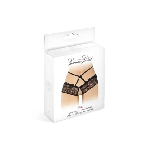 Трусики з відкритим доступом Fashion Secret Celia Black, лямки на талії