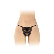 Трусики з відкритим доступом Fashion Secret Cindy Black, мереживо з бантиком