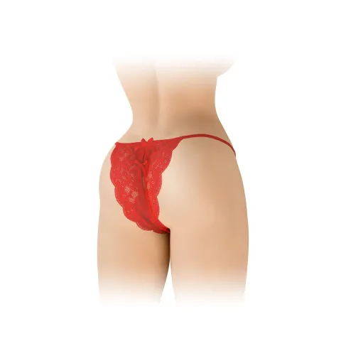 Трусики с открытым дизайном Fashion Secret Cindy Red, кружево с бантиком