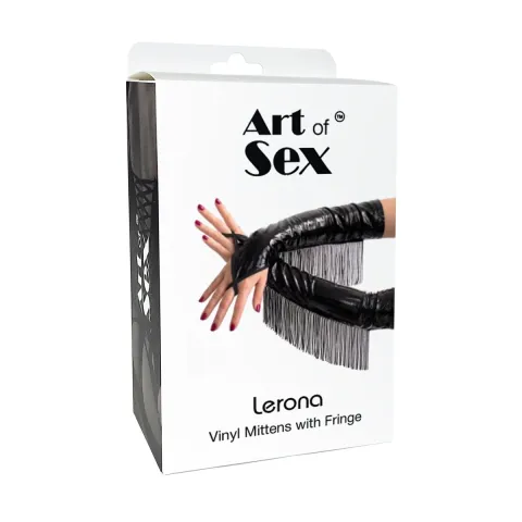 Вінілові мітенки Art of Sex - Lerona, розмір M, колір білий