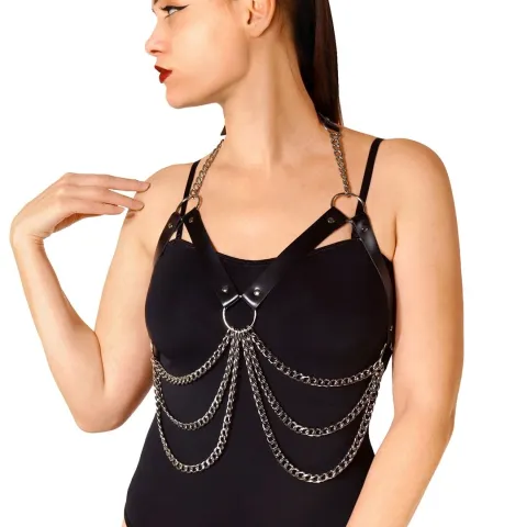 Женская портупея Art of Sex — Louise, черная, XS–2XL, экокожа