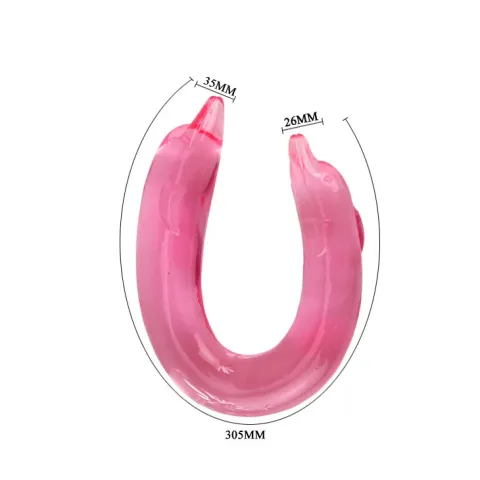 Двосторонній фалоімітатор - Double Dolphin Pink