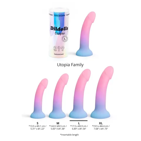 Дилдо с цветным градиентом Love To Love DILDOLLS — UTOPIA L, ультрамягкий