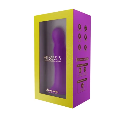 Дилдо с присоской Adrien Lastic Hitsens 3 Purple, отлично подходит для страпона, диаметр 4,1 см, длина 18,2 см
