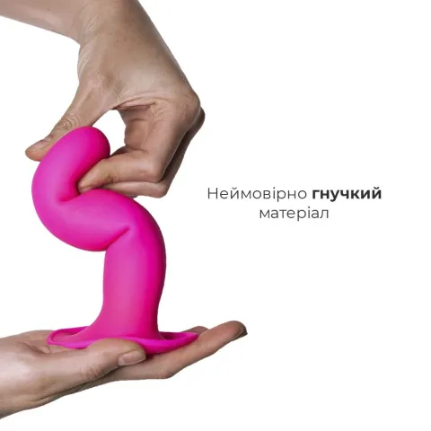 Дилдо с присоской Adrien Lastic Hitsens 4 Pink, отлично подходит для страпона, диаметр 3,7 см, длина 17,8 см