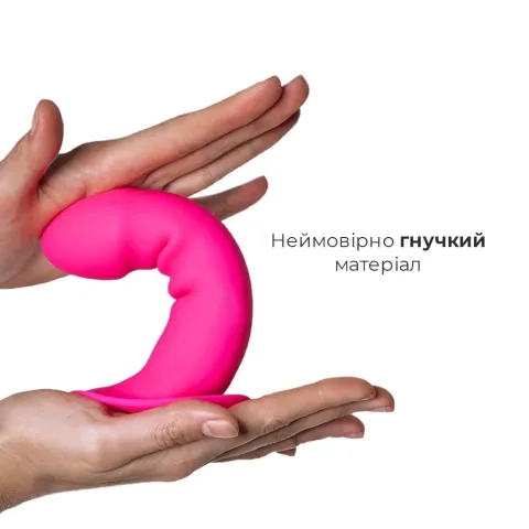 Дилдо с присоской Adrien Lastic Hitsens 2 Pink, отлично подходит для страпона, макс. диам. 4 см, длина 16,7 см