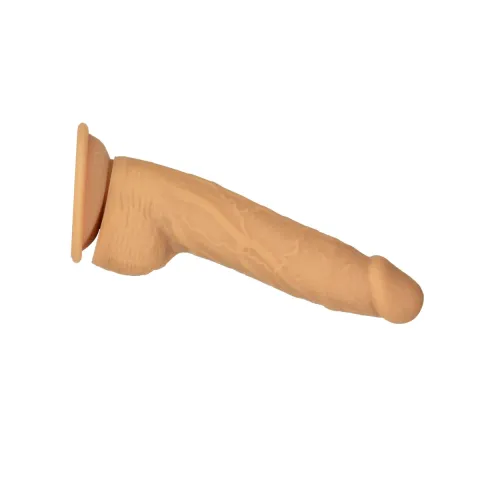 Фаллоимитатор ADDICTION Dual Density Silicone Dildo Caramel 8″, присоска, диаметр 4,3 см, виброшарик