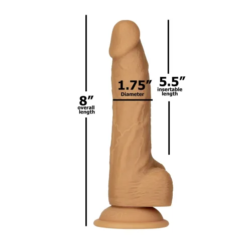 Фаллоимитатор ADDICTION Dual Density Silicone Dildo Caramel 8″, присоска, диаметр 4,3 см, виброшарик