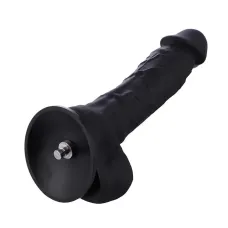 Фаллоимитатор для секс-машин Hismith 8,3″ Silicone Dildo Black, система KlicLok, гибкий стержень