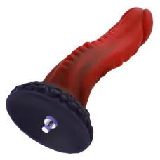 Фаллоимитатор для секс-машин Hismith 8,35″ Curved Silicone Dildo Red Monster Series, система KlicLok