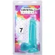 Фаллоимитатор Doc Johnson Crystal Jellies — реалистичный член длиной 7 дюймов с яичками — бирюзовый