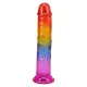 Фалоімітатор Doc Johnson Crystal Jellies - 7 Inch Сlassic Dong - Rainbow