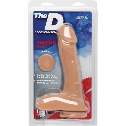 Фалоімітатор Doc Johnson The D - Super D - 9 Inch With Balls - ULTRASKYN, діаметр 5,1 см