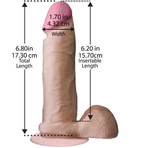 Фалоімітатор Doc Johnson The Realistic Cock 6 inch White – ULTRASKYN, Vack-U-Lock, діаметр 4,3 см