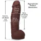 Фаллоимитатор Doc Johnson The Realistic Cock ULTRASKYN — 12 дюймов, с яичками, цвет «шоколад»