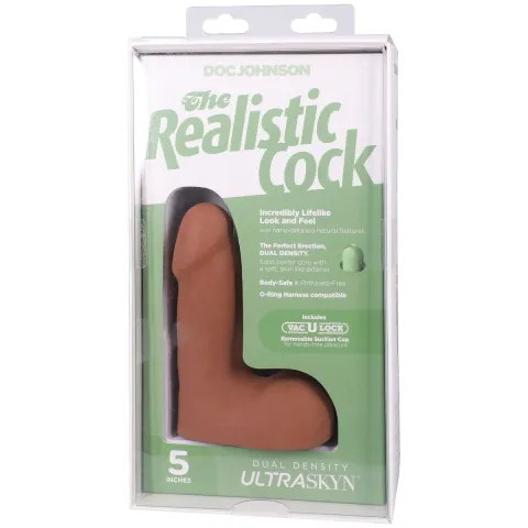 Фалоімітатор Doc Johnson The Realistic Cock ULTRASKYN - 5 Inch with Balls Caramel