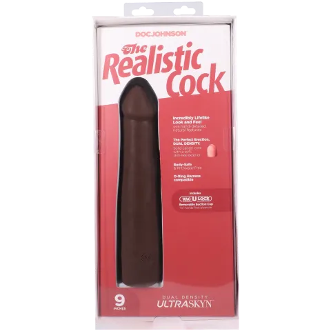 Фалоімітатор Doc Johnson The Realistic Cock ULTRASKYN - 9 Inch Chocolate