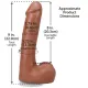 Фаллоимитатор Doc Johnson The Realistic Cock ULTRASKYN — 9 дюймов с яичками, цвет «Карамель»