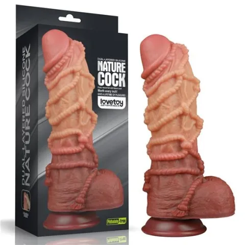 Фалоімітатор - Dual-Layered Silicone Cock With Rope 10.5