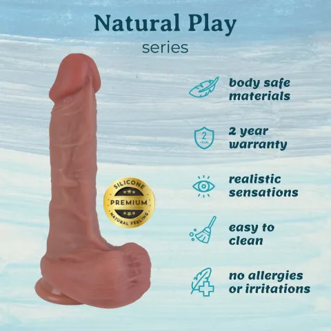 Фаллоимитатор — Erospace Natural Play Silicone Dildo D2, 20,6 см