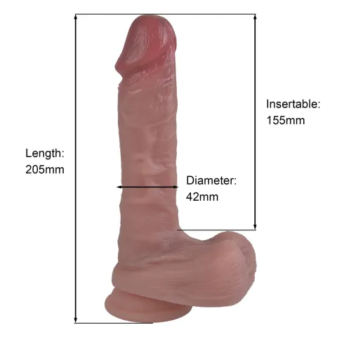 Фаллоимитатор — Erospace Natural Play Silicone Dildo D2, 20,6 см