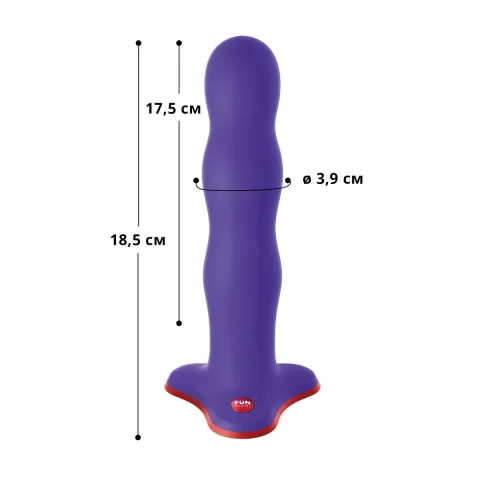 Фаллоимитатор Fun Factory BOUNCER, фиолетовый, шарики внутри, вибрация, диаметр 3,9 см