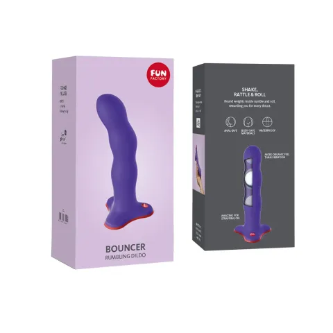 Фаллоимитатор Fun Factory BOUNCER, фиолетовый, шарики внутри, вибрация, диаметр 3,9 см