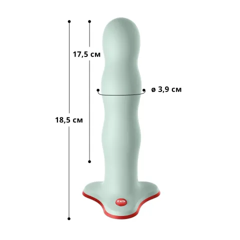 Фалоімітатор Fun Factory BOUNCER Light Green, кульки всередині, ефект вібрації, діаметр 3,9 см