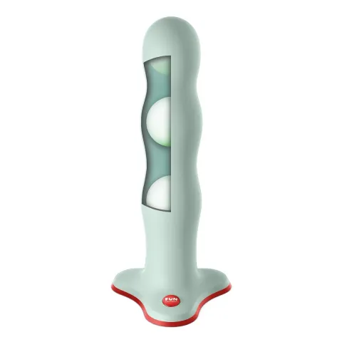 Фалоімітатор Fun Factory BOUNCER Light Green, кульки всередині, ефект вібрації, діаметр 3,9 см