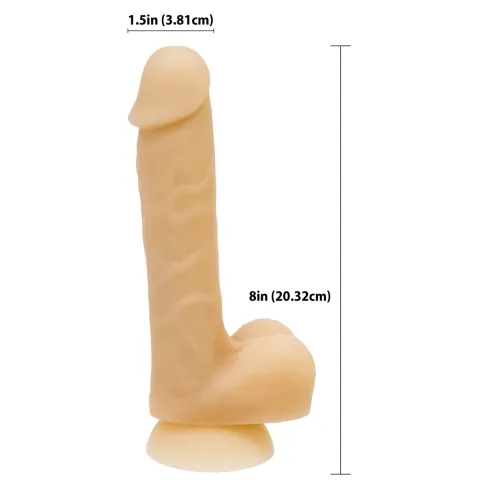 Фаллоимитатор с памятью формы на присоске ADDICTION — DAVID 8″ Silicone Dong, виброшарик в подарок