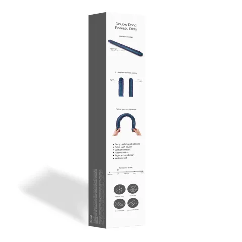 Двойной фаллоимитатор Strap-On-Me DOUBLE DONG REALISTIC DILDO — SNAKY METALLIC COLOR