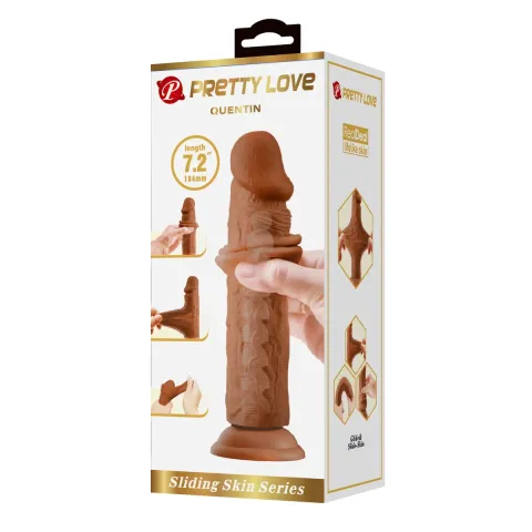 Фалоімітатор PRETTY LOVE QUENTIN 7.2(184mm) Sliding Skin Series TPR, Suction base Bendable