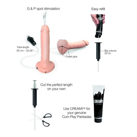 Фаллоимитатор со сквиртингом Strap-On-Me Squirting Cum Dildo Realistic Flash, диам. 3,9 см, силикон