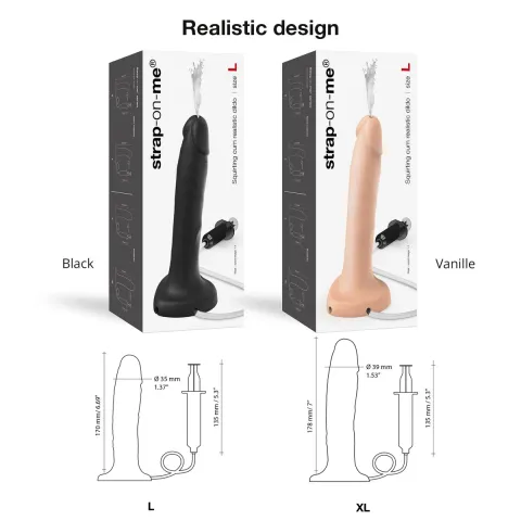 Фаллоимитатор со сквиртингом Strap-On-Me Squirting Cum Dildo Realistic Flash, диам. 3,9 см, силикон