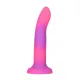 Светящийся в темноте фаллоимитатор ADDICTION Rave 8″, Glow in the Dark Dildo Pink Purple, 20,3 см