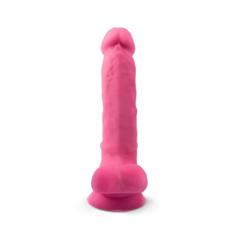 Фалоімітатор SilexD Johnny Pink Glow in the dark, двошаровий, силікон+Silexpan, діаметр 3,5см