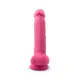 Фалоімітатор SilexD Johnny Pink Glow in the dark, двошаровий, силікон+Silexpan, діаметр 3,5см