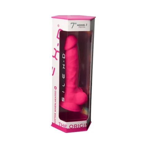 Фалоімітатор SilexD Johnny Pink (MODEL 1 size 7in), двошаровий, силікон + Silexpan, діаметр 3,8см