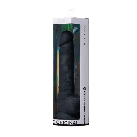 Фалоімітатор SilexD Kingston Black (MODEL 15in), двошаровий, силікон+Silexpan, діаметр 7 см