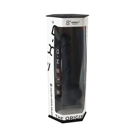 Фалоімітатор SilexD Vetus Black (MODEL 1 size 8in), двошаровий, силікон + Silexpan, діаметр 4,2см